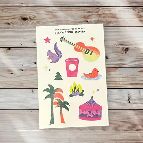 Starbucks Summer 2023 Limited Edition Temporary Tattoo Set Adventure Awaits - Picture 3 of 4